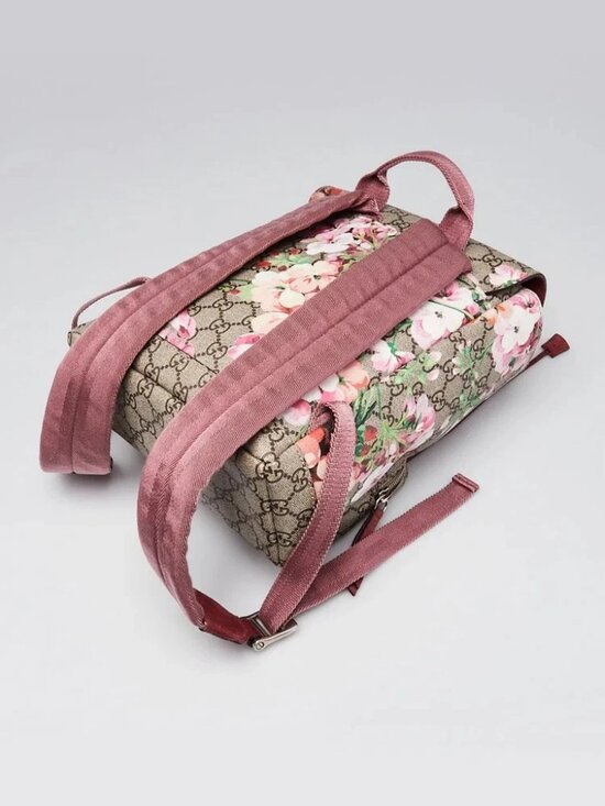 Gucci Beige/Rose GG Coated Canvas GG Blooms Small Backpack main image 6